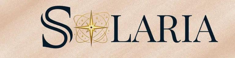 Solaria wordmark with compass star emblem, symbolising regenerative design and sustainable systems