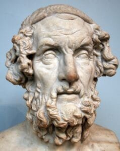 Marble terminal bust of Homer from the British Museum, London.