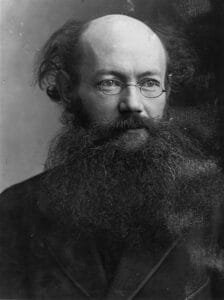 Black and white portrait photograph of a young Peter Kropotkin, Russian anarchist philosopher and author of The Conquest of Bread, circa late 19th century